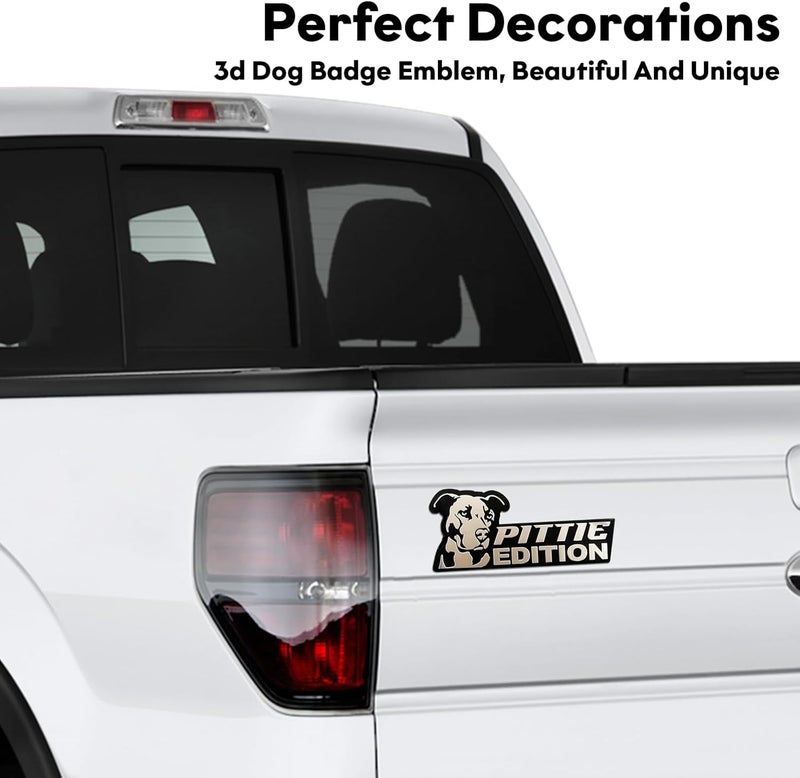 Queenik Dog Edition 3D Car Badge, Laser Cutting Metal Emblem, Cute Dogs Decals (Pittie) - Image 3